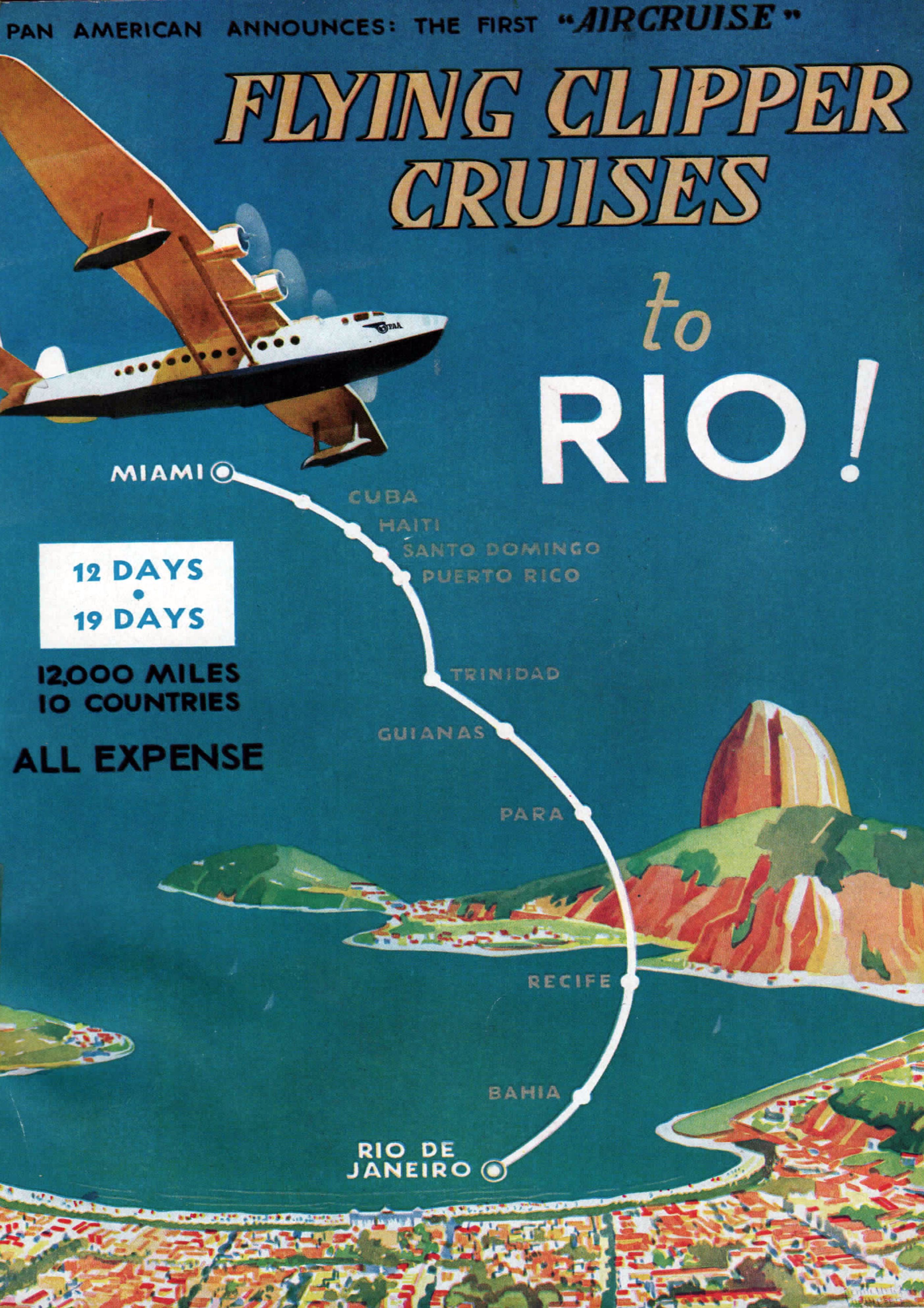 Плакат «Круїз на кліпері до Ріо-де-Жанейро!». 1930-ті роки